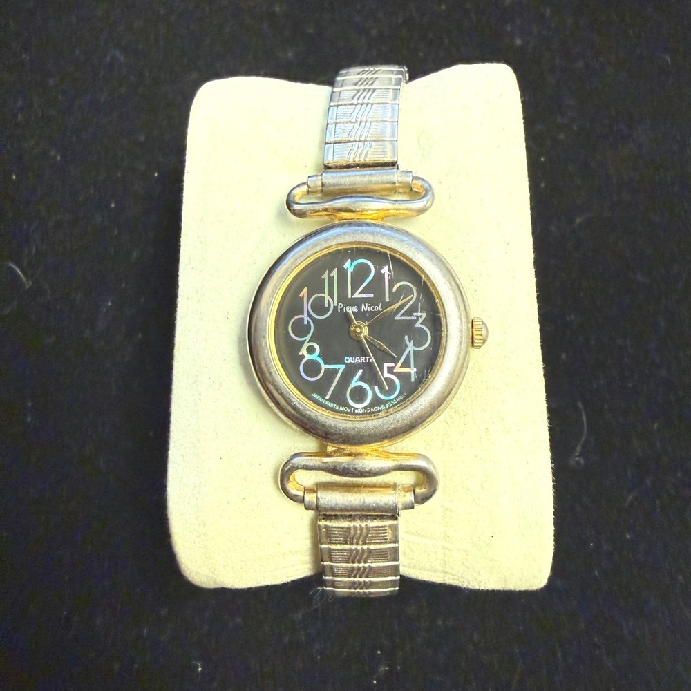 Pierre Nicol Vintage Watch Holographic Rainbow Two Tone Expansion Band Works